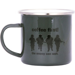 FOSTEX GARMENTS Hrnček Coffee First! - zelený