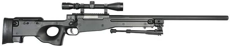 WELL manuálna sniperka MB01C s puškohľadom a nožičkami - čierna (MB01C)