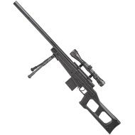 WELL manuálna sniperka M24A1 /w bipod & scope - čierna (MB4408D)