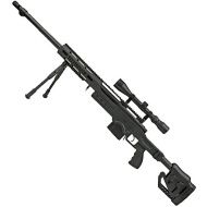 WELL manuálna sniperka M24E1 ESR /w bipod & scope, MB4411D - čierna (MB4411D)