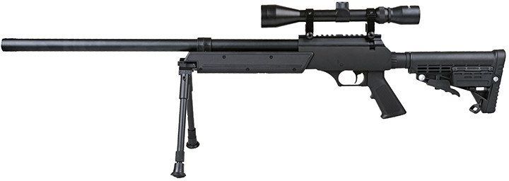 WELL manuálna sniperka MB13D /w bipod & scope - black