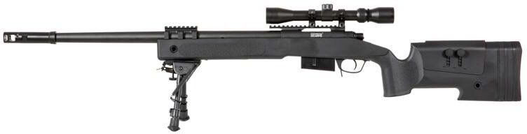 Airsoft SA Sniper Rifle CORE RIS /w scope & bipod, black, SA-S03