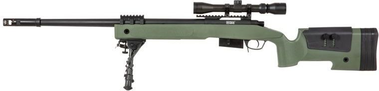 Airsoft SA Sniper Rifle CORE RIS /w scope & bipod, olive, SA-S03