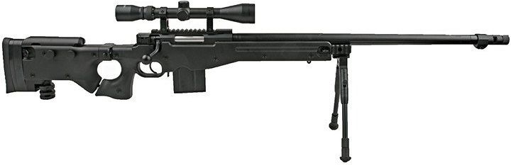 WELL manuálna sniperka M24A1 /w bipod & scope - čierna (MB4403D)