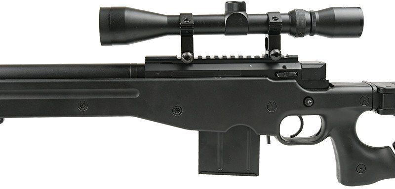 WELL manuálna sniperka M24A1 /w bipod & scope - čierna (MB4403D)