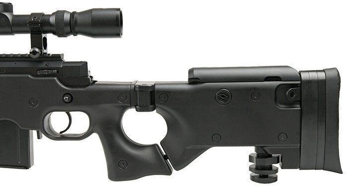 WELL manuálna sniperka M24A1 /w bipod & scope - čierna (MB4403D)