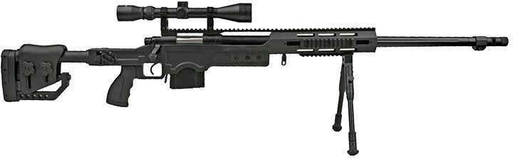 WELL manuálna sniperka M24E1 ESR /w bipod & scope, MB4411D - čierna (MB4411D)