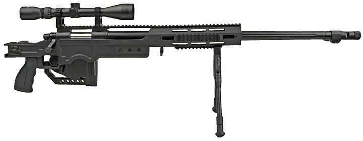 WELL manuálna sniperka M24E1 ESR /w bipod & scope, MB4411D - čierna (MB4411D)