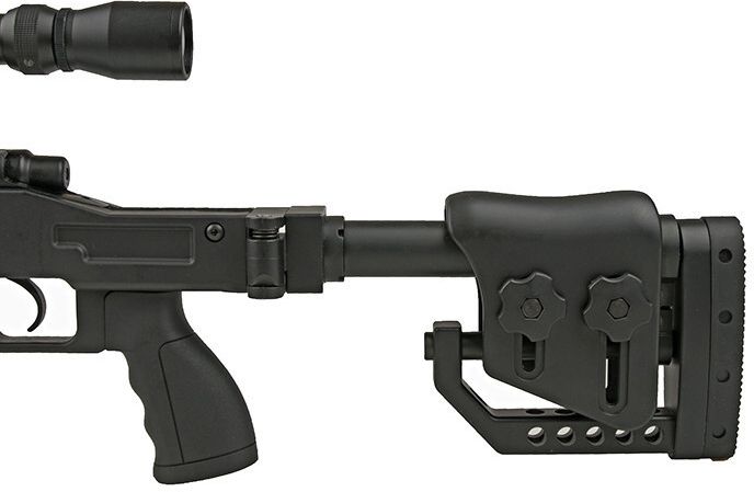 WELL manuálna sniperka M24E1 ESR /w bipod & scope, MB4411D - čierna (MB4411D)