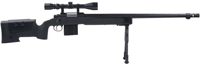 WELL manuálna sniperka MB4416D /w bipod & scope - black (MB4416D)