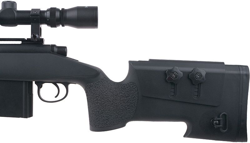 WELL manuálna sniperka MB4416D /w bipod & scope - black (MB4416D)