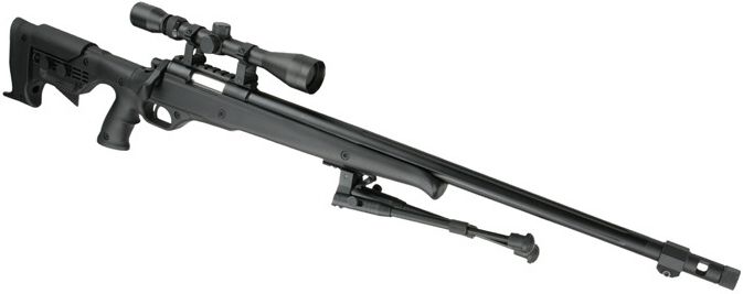 WELL manuálna sniperka MB11 s puškohľadom a nožičkami - čierna (MB11D)