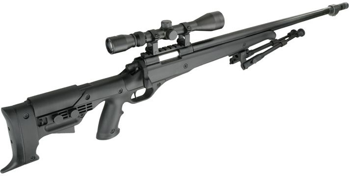 WELL manuálna sniperka MB11 s puškohľadom a nožičkami - čierna (MB11D)