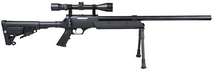 WELL manuálna sniperka MB13D /w bipod & scope - black