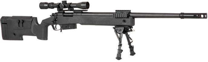 Airsoft SA Sniper Rifle CORE RIS /w scope & bipod, black, SA-S03
