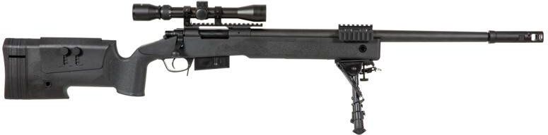 Airsoft SA Sniper Rifle CORE RIS /w scope & bipod, black, SA-S03