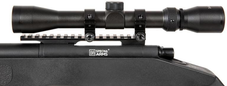 Airsoft SA Sniper Rifle CORE RIS /w scope & bipod, black, SA-S03