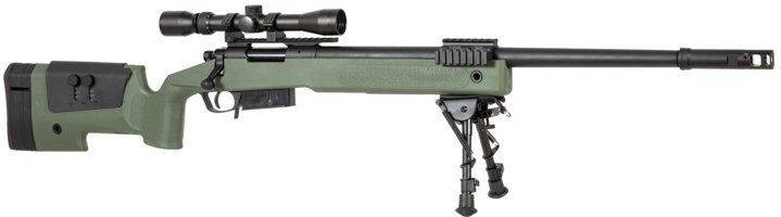 Airsoft SA Sniper Rifle CORE RIS /w scope & bipod, olive, SA-S03