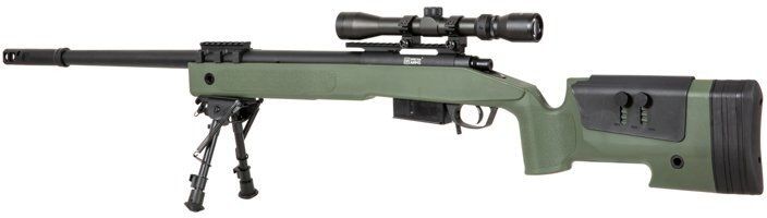 Airsoft SA Sniper Rifle CORE RIS /w scope & bipod, olive, SA-S03