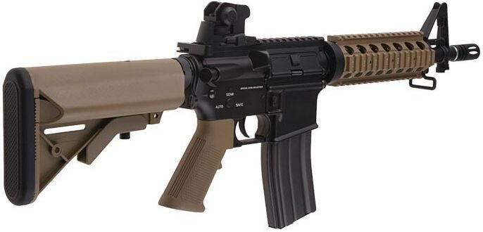 SPECNA ARMS M4A1 RIS CQB SAEC Half Tan /w crane stock (SA-B02 SAEC-HT)