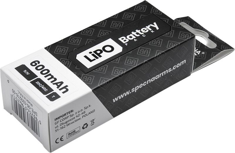 SPECNA ARMS LiPo batéria 11,1V 600mAh 3S 20/40C (PDW)(1pack)