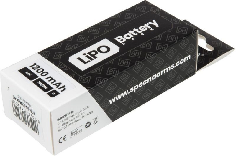 SPECNA ARMS LiPo batéria 7,4V 1200mAh 2S 15-30C TDean (1pack)