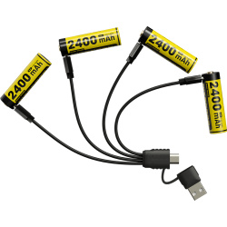 NITECORE Nabíjací kábel / port NH2400 a 4ks Li-ion AA 1,5V 2400mAh USB-C (NCxb-NH2400)