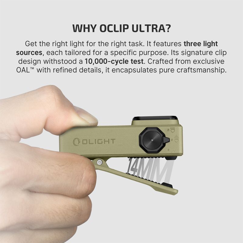 OLIGHT Svietidlo Oclip Ultra 530lm - olive green