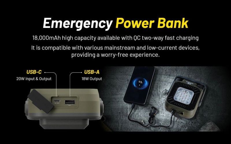 NITECORE Svietidlo NWL30 reflektor s powerbankou - green (NC-NWL30)