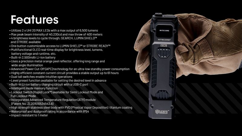 NITECORE Svietidlo EDC29 LuminBlade - black (NC-EDC29)