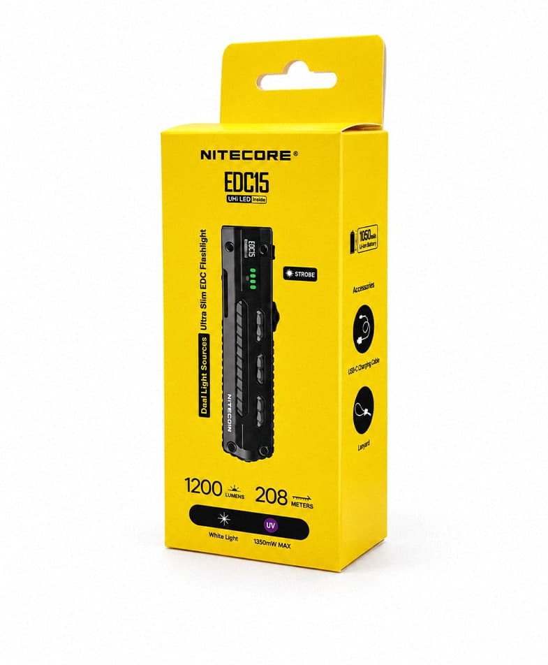 NITECORE Svietidlo EDC15 Ultratenké EDC svietidlo s UV 1200 lm (NC-EDC15)
