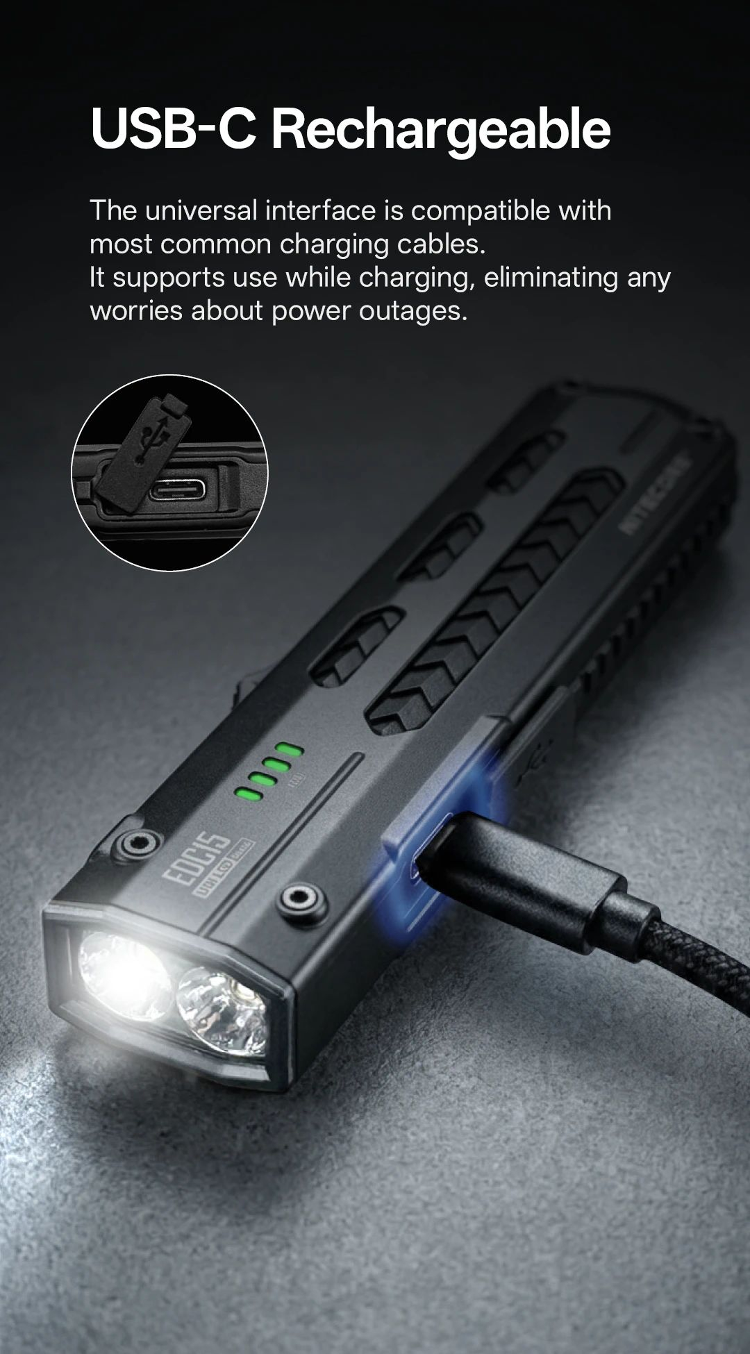 NITECORE Svietidlo EDC15 Ultratenké EDC svietidlo s UV 1200 lm (NC-EDC15)