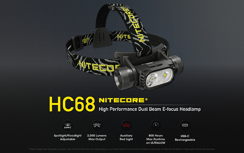 NITECORE Čelovka HC68 - čierna (NC-HC68)