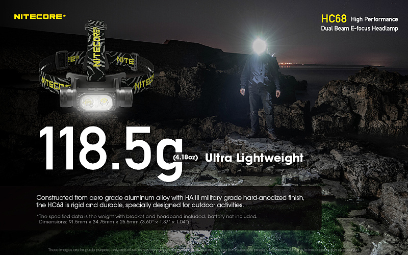 NITECORE Čelovka HC68 - čierna (NC-HC68)