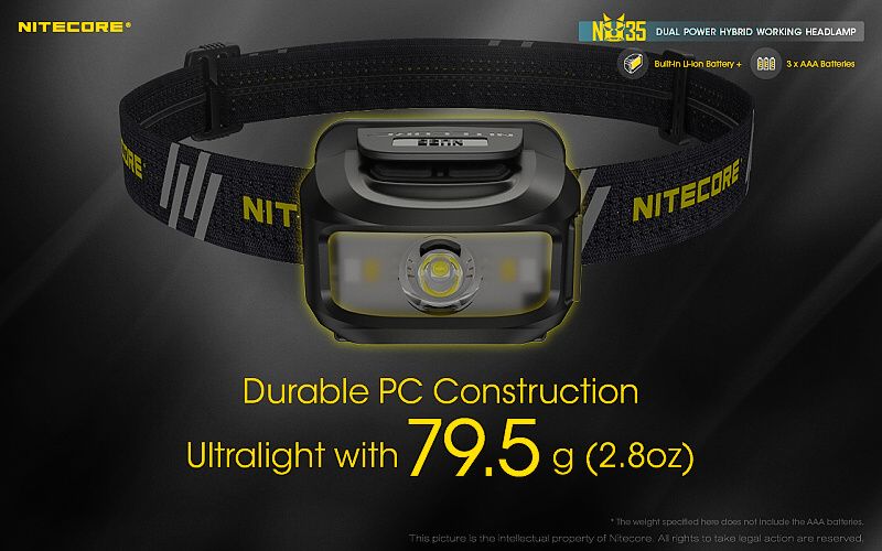 NITECORE Čelovka NU35 - čierna (NC-NU35-bk)