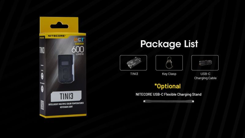 NITECORE Svietidlo TINI 3 - black (NC-TINI-3-bk)