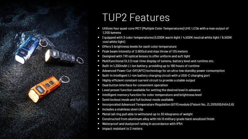 NITECORE Svietidlo TUP2 - black (NC-TUP2-bk)