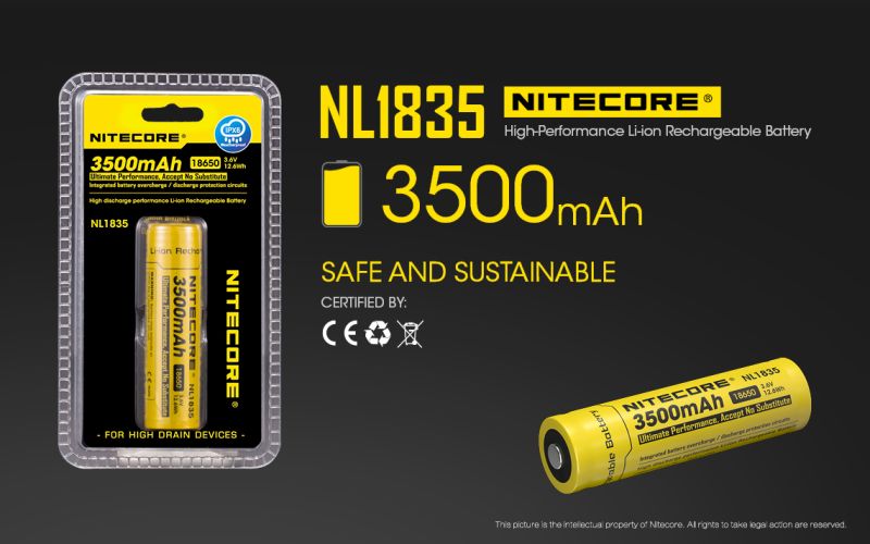 NITECORE Li-Ion akumulátor 18650 nabíjateľná 3500mAh (NL1835)