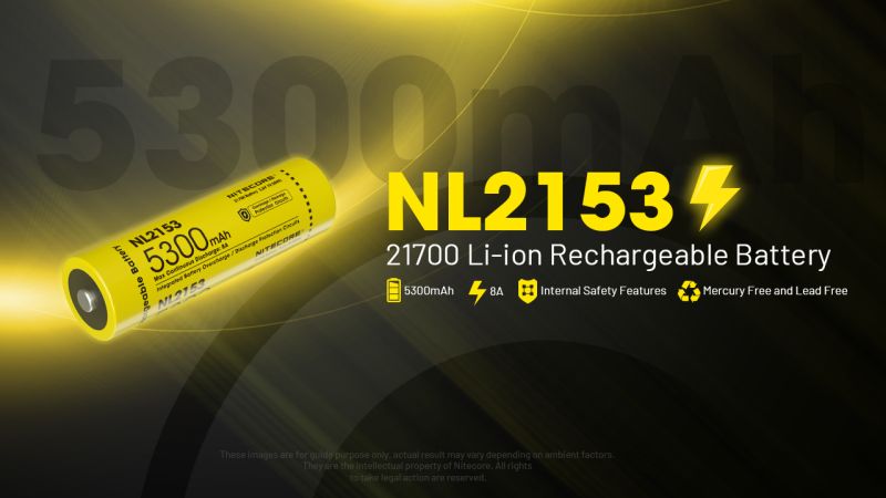 NITECORE Li-Ion akumulátor 21700 nabíjateľná 5300mAh 8A (NL2153)