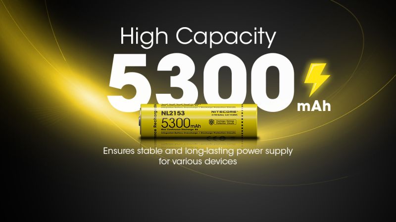 NITECORE Li-Ion akumulátor 21700 nabíjateľná 5300mAh 8A (NL2153)