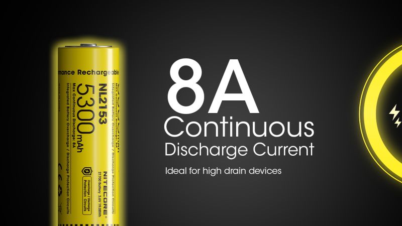 NITECORE Li-Ion akumulátor 21700 nabíjateľná 5300mAh 8A (NL2153)