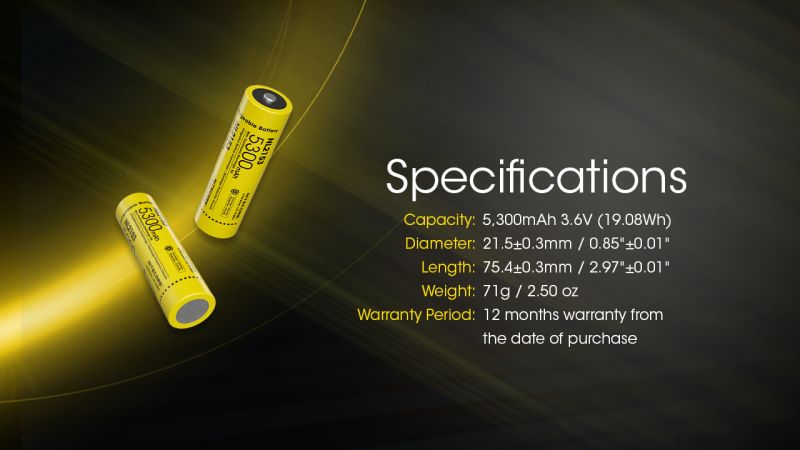 NITECORE Li-Ion akumulátor 21700 nabíjateľná 5300mAh 8A (NL2153)