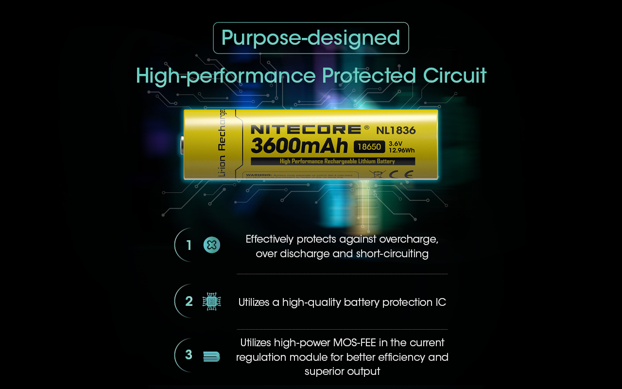 NITECORE Li-Ion akumulátor 18650 nabíjateľná 3600 mAh (NCxb-NL1836)