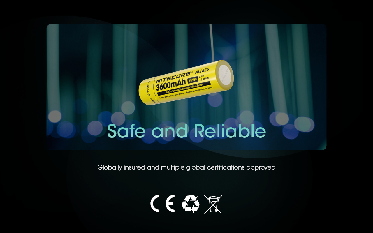 NITECORE Li-Ion akumulátor 18650 nabíjateľná 3600 mAh (NCxb-NL1836)