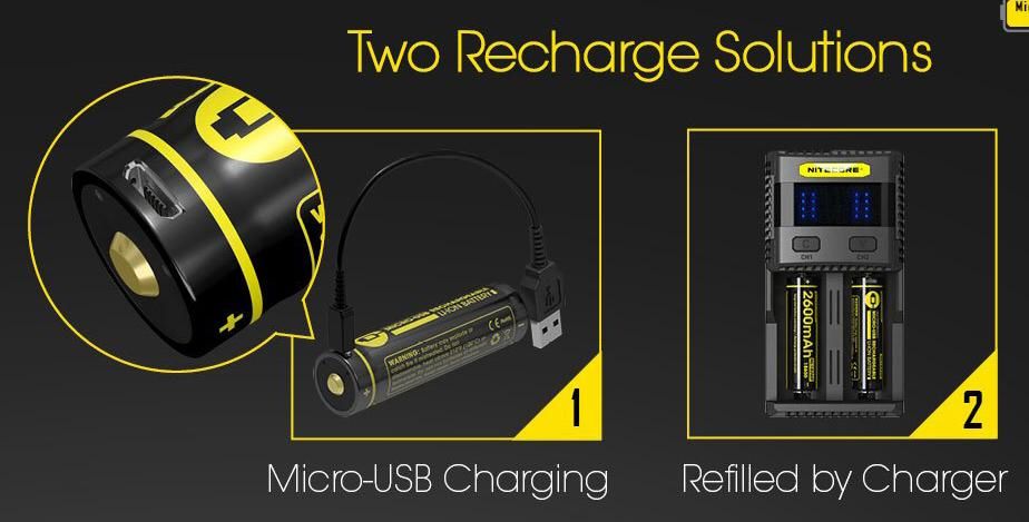 NITECORE Li-Ion akumulátor 2600 mAh - micro USB nabíjateľný (NCx-NL1826R)