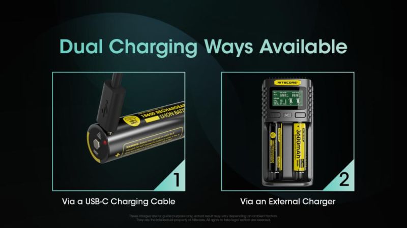 NITECORE Li-Ion akumulátor 18650 3600 mAh - USB-C nabíjateľný (NCxb-NL1836R)