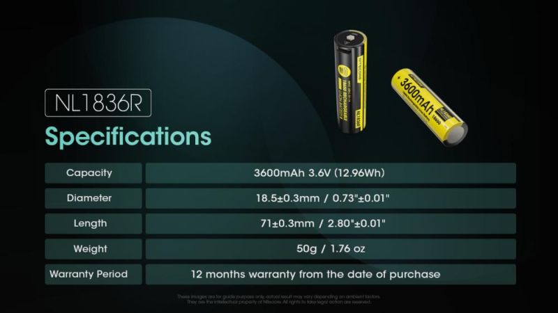 NITECORE Li-Ion akumulátor 18650 3600 mAh - USB-C nabíjateľný (NCxb-NL1836R)