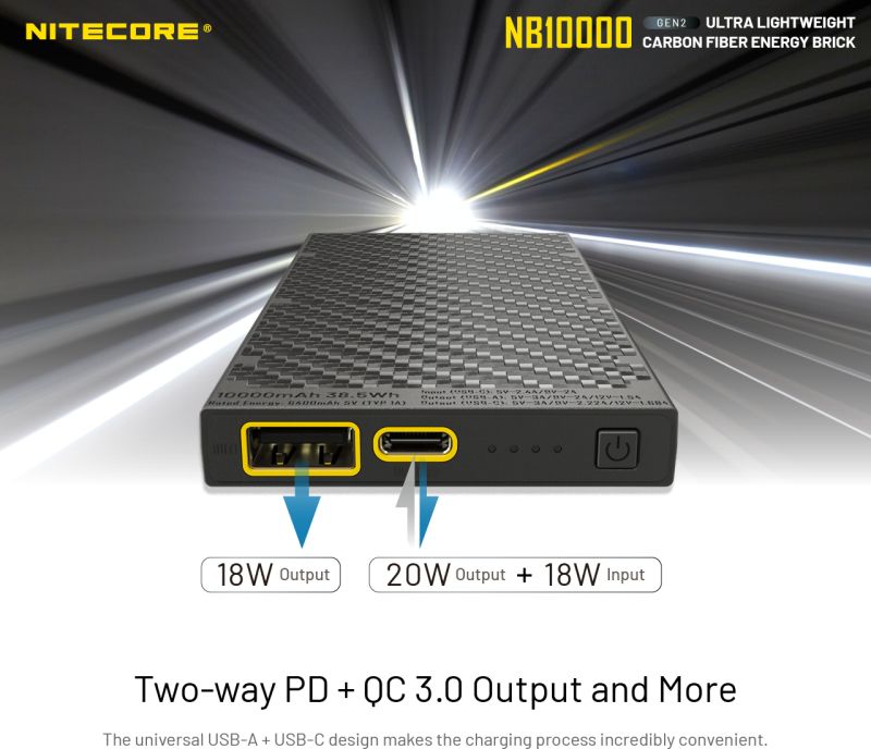 NITECORE Nabíjačka PowerBank NB10000 gen.2 (NCxb-NB10000v2)