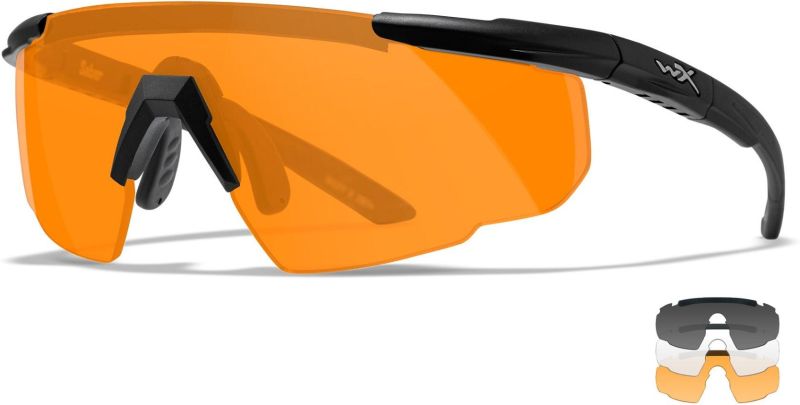 WILEY X Ochranné okuliare SABER ADVANCED - šedé + číre + oranžové sklá / matný čierny rám