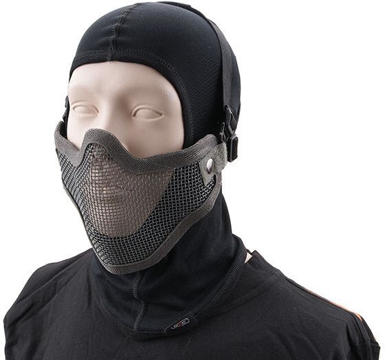 ULTIMATE TACTICAL Sieťovaná maska Stalker - šedá